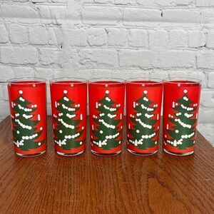 Waechtersbach Christmas Tree Tall Glasses, German set of 5